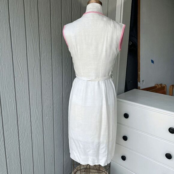 Vintage 1950s R&K Originals Rose Embroidered Dress – Union, Belted, M - Picture 3 of 16